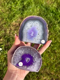 Image 1 of Dyed Purple Agate Geodes