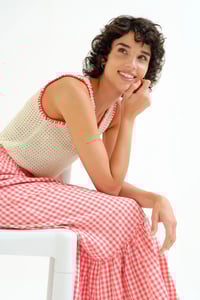 Image 1 of FALDA CUADROS VICHY ROJO