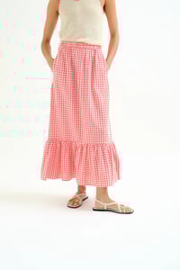 Image 2 of FALDA CUADROS VICHY ROJO