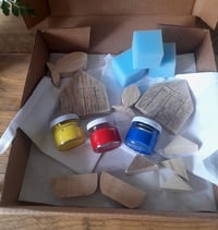 Image 2 of Fabric Bunting - Block Printing Kit with Seaside Themed Blocks 