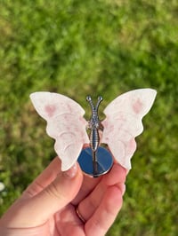 Image 1 of Pink Opal Butterfly on Stand