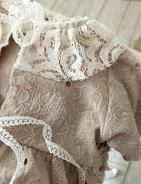 Image 3 of Baby Girl Bodysuit for Photoshoot Bethany Beige | Sitter Baby Outfit 9–12 Months Photo Prop