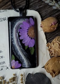 Image 4 of Snake Spine and Floral Amulet - Purple Daisy
