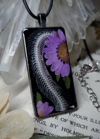Image 1 of Snake Spine and Floral Amulet - Purple Daisy