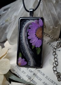 Image 3 of Snake Spine and Floral Amulet - Purple Daisy