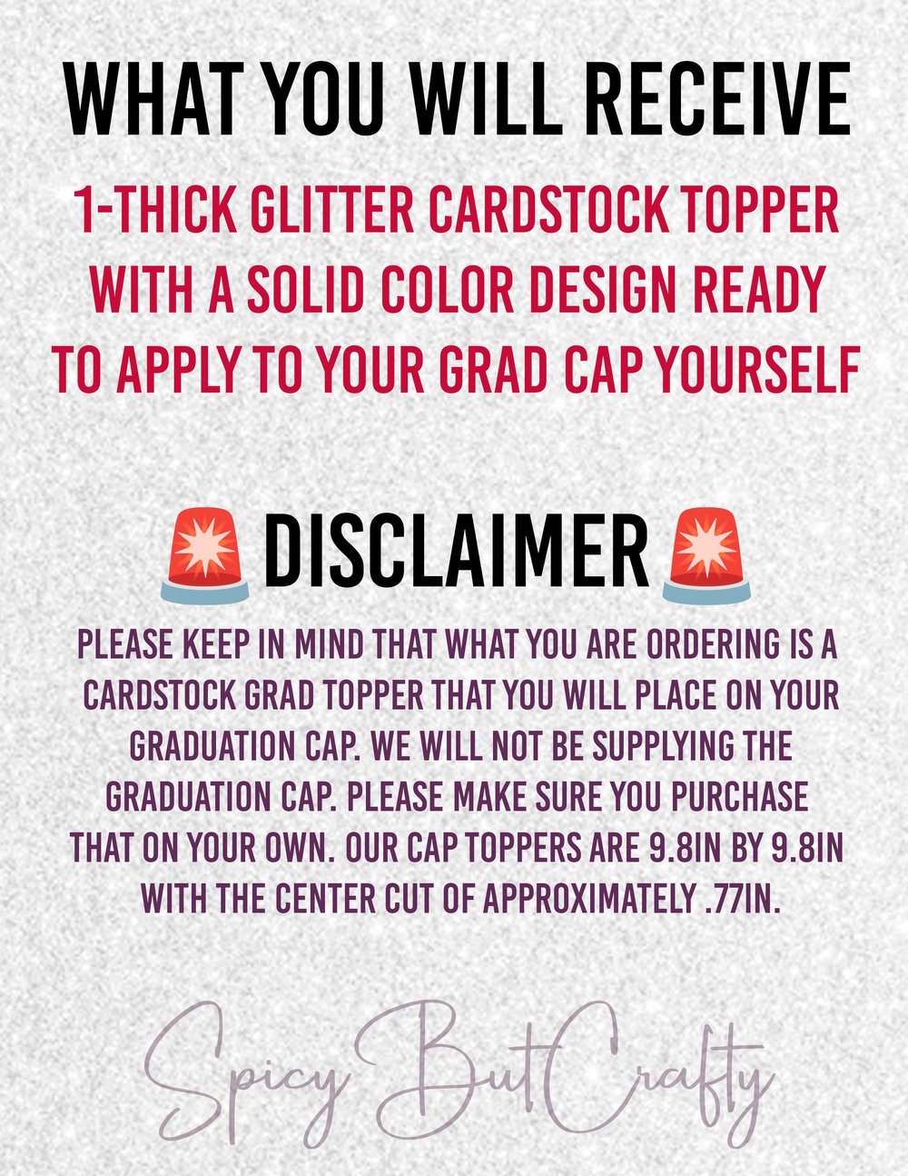 Image of Custom Text Grad Cap topper -READ DESCRIPTION BEFORE ORDERING