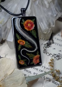 Image 5 of Snake Spine and Floral Amulet - Orange Floral