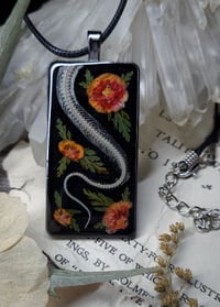 Image 3 of Snake Spine and Floral Amulet - Orange Floral