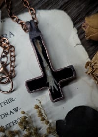 Image 1 of Inverted Bone Cross Pendant - Paw