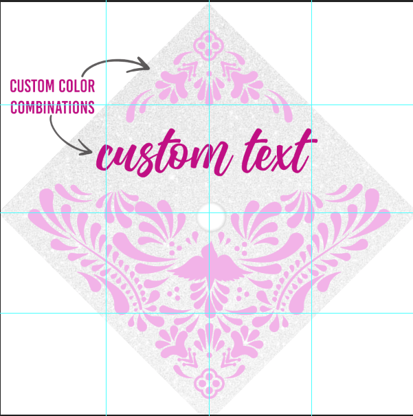 Image of Custom Text Grad Cap topper -READ DESCRIPTION BEFORE ORDERING