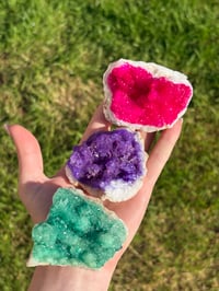 Image 1 of Dyed Clear Quartz Geodes