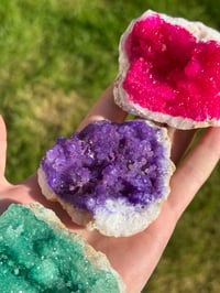 Image 3 of Dyed Clear Quartz Geodes
