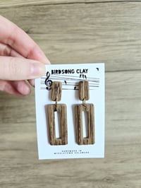 Wood Grain Rectangle Dangles