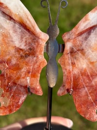 Image 4 of Fire Quartz Butterfly Wings on Stand
