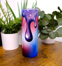 Image 1 of Handmade Purple Drip 20oz Stainless Steel Tumbler, blue, pink, cold, hot, gift