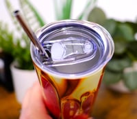 Image 3 of Handmade Gold Drip 20oz Stainless Steel Tumbler, red, heart, cold, hot, gift