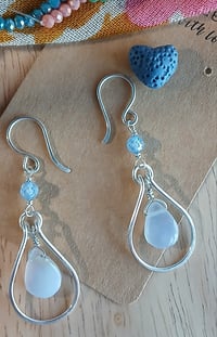 Blue Cryptocrystalline Silver Teardrop 💙