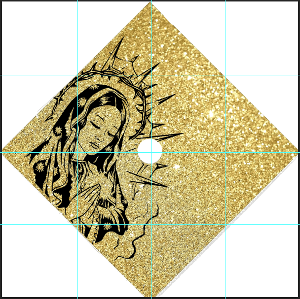 Image of Praying Virgen Grad Cap topper -READ DESCRIPTION BEFORE ORDERING