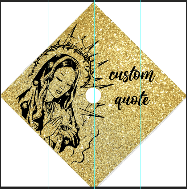 Image of Praying Virgen Grad Cap topper -READ DESCRIPTION BEFORE ORDERING