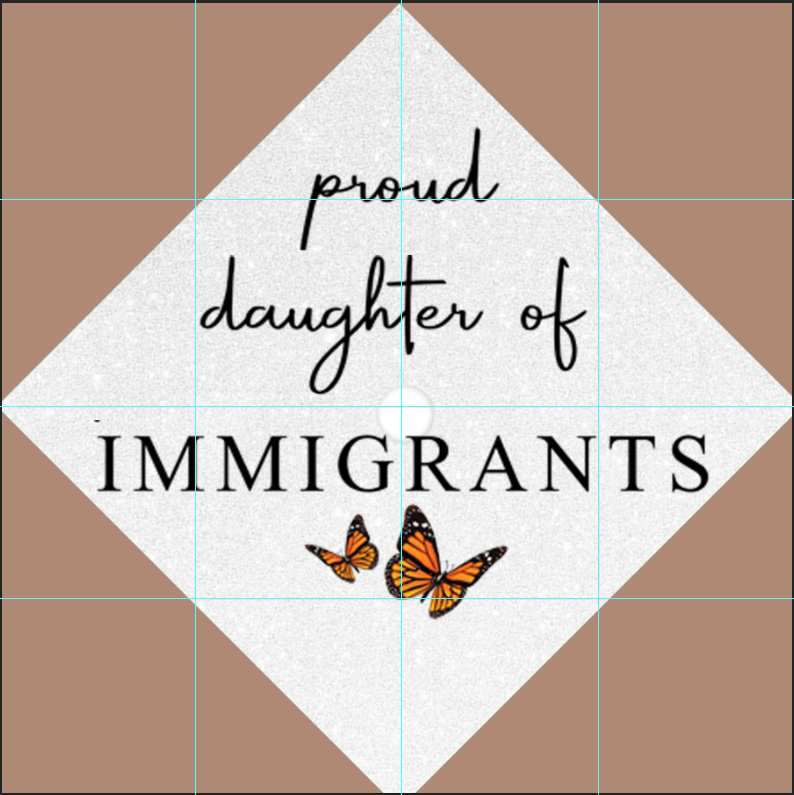Image of Proud Daughter of Immigrants Grad Cap topper -READ DESCRIPTION BEFORE ORDERING