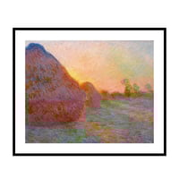 Image 1 of Claude Monet - Meules, Haystacks Giclee Print on Canvas or Paper, Impressionism Art Poster