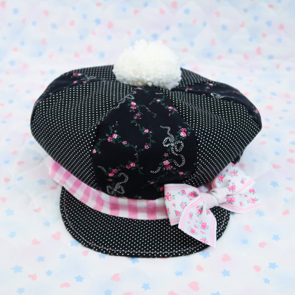 Newsboy Mix Hat: Ribbon Rose