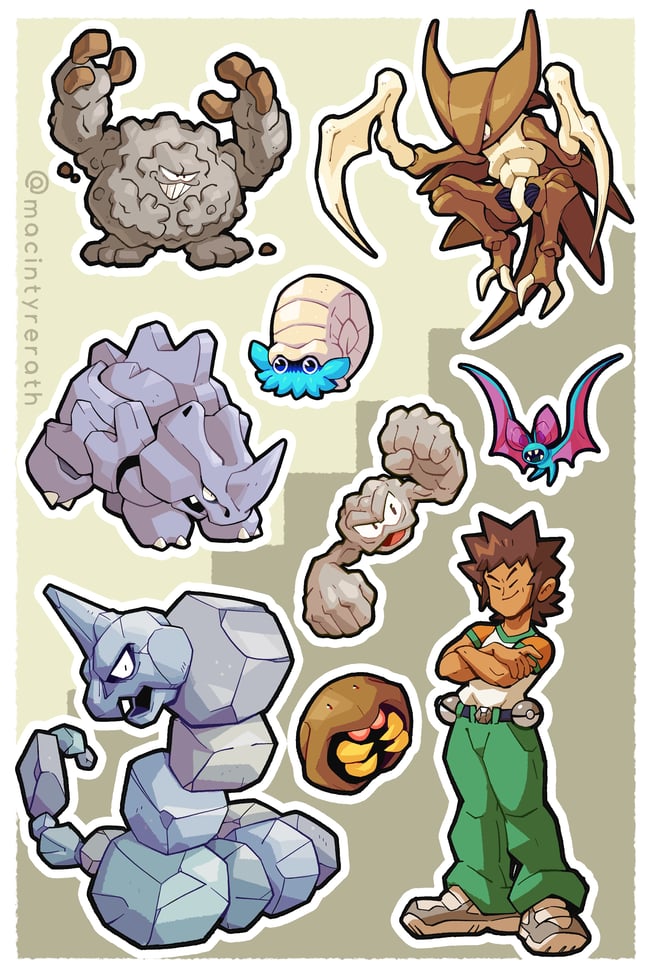 Rock Dude and Water Gal sticker sheets