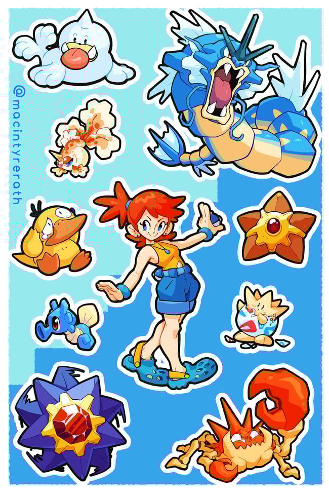 Rock Dude and Water Gal sticker sheets