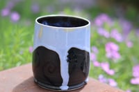 Image 1 of 10 Oz Light Blue and Black Swirl Tumbler