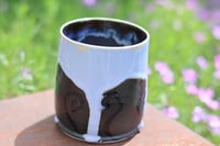 Image 2 of 10 Oz Light Blue and Black Swirl Tumbler