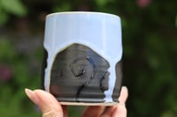 Image 3 of 10 Oz Light Blue and Black Swirl Tumbler