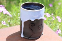 Image 2 of 11.5 Oz Light Blue and Black Swirl Tumbler