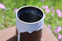 Image 3 of 11.5 Oz Light Blue and Black Swirl Tumbler