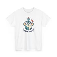 Image 3 of Planet Hopper T-Shirt — Cute Alien on Globe Graphic Tee