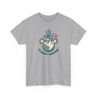 Image 6 of Planet Hopper T-Shirt — Cute Alien on Globe Graphic Tee