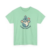 Image 9 of Planet Hopper T-Shirt — Cute Alien on Globe Graphic Tee