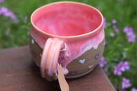 Image 2 of 13 oz Mug with Pastel Hearts and Pink Drip
