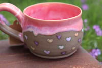 Image 3 of 13 oz Mug with Pastel Hearts and Pink Drip