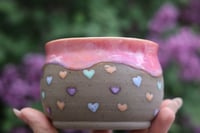 Image 5 of 13 oz Mug with Pastel Hearts and Pink Drip