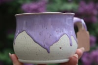 Image 4 of 17 Oz Speckled Heart Mug with Purple Drip