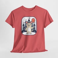 Image 5 of Cat visiting theme parks T-Shirt — Kawaii Cat with Balloon Tee