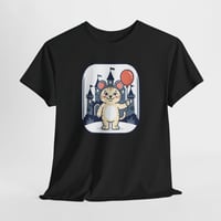 Image 7 of Cat visiting theme parks T-Shirt — Kawaii Cat with Balloon Tee