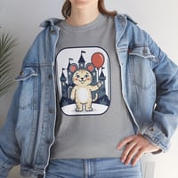 Image 8 of Cat visiting theme parks T-Shirt — Kawaii Cat with Balloon Tee