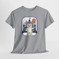 Image 9 of Cat visiting theme parks T-Shirt — Kawaii Cat with Balloon Tee
