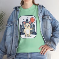 Image 10 of Cat visiting theme parks T-Shirt — Kawaii Cat with Balloon Tee