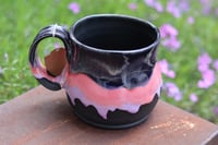 Image 1 of 14 Oz Black/Pink/Purple Drip Mug