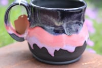 Image 2 of 14 Oz Black/Pink/Purple Drip Mug