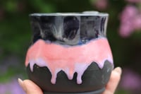 Image 3 of 14 Oz Black/Pink/Purple Drip Mug