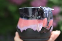 Image 4 of 14 Oz Black/Pink/Purple Drip Mug