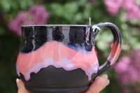 Image 3 of 17 Oz Black/Pink/Purple Drip Mug